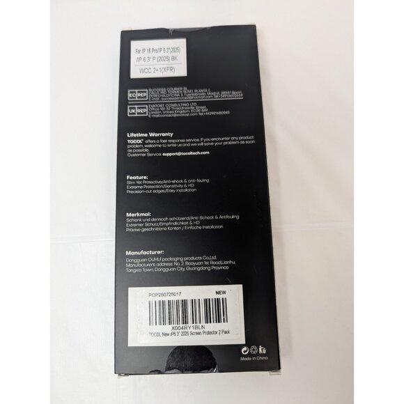 iPhone 16Pro/17 Screen Protector 6.3 inch 9H Hardness Military Grade 2 Pack - Picture 5 of 10